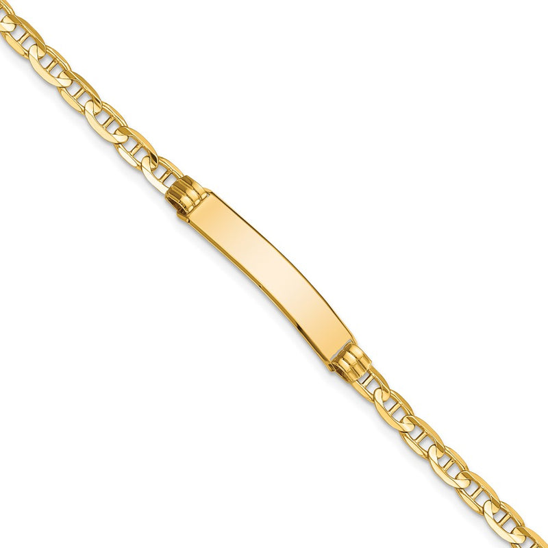10K Yellow Gold Anchor Link Id Chain Bracelet