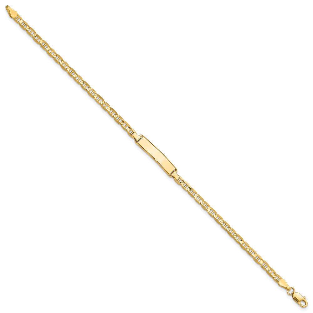 10K Yellow Gold Anchor Link Id Chain Bracelet