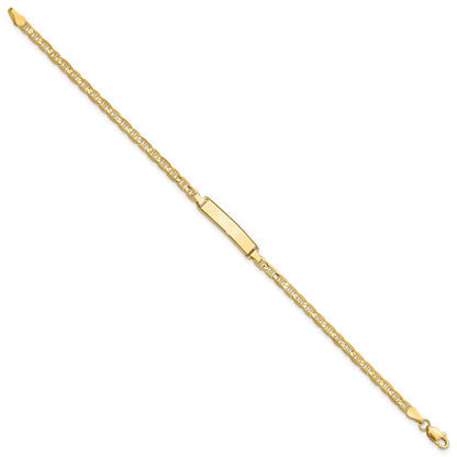10K Yellow Gold Anchor Link Id Chain Bracelet