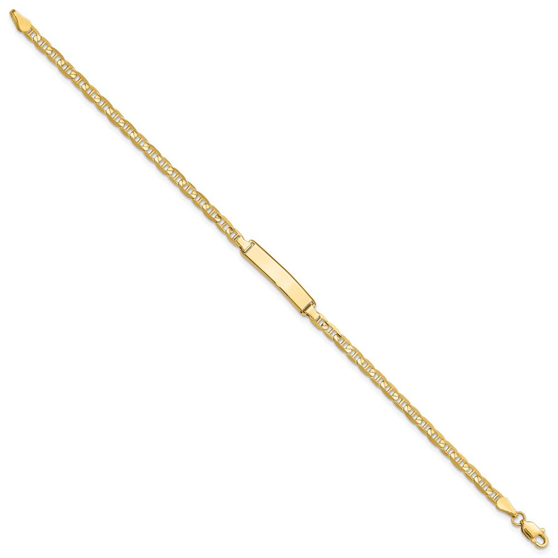 10K Yellow Gold Anchor Link Id Chain Bracelet