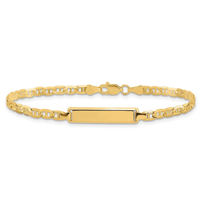 10K Yellow Gold Anchor Link Id Chain Bracelet