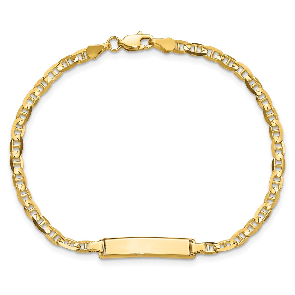 10K Yellow Gold Anchor Link Id Chain Bracelet