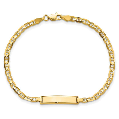 10K Yellow Gold Anchor Link Id Chain Bracelet