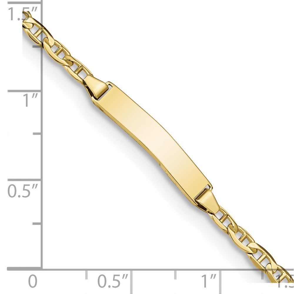 10K Yellow Gold Anchor Link Id Chain Bracelet