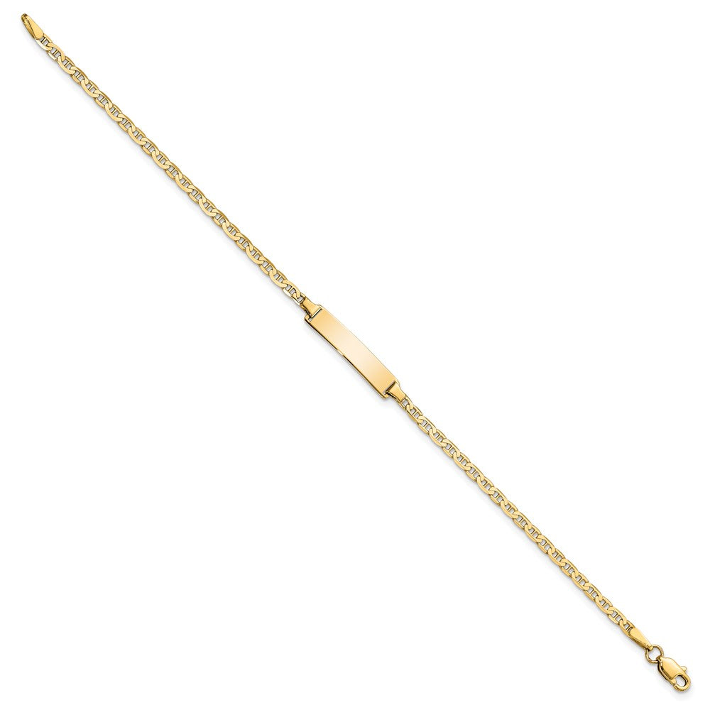 10k Yellow Gold Flat Anchor Link ID Chain Bracelet