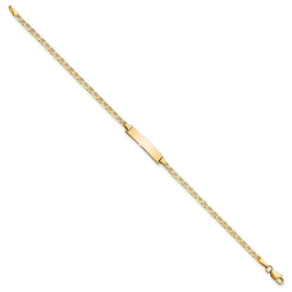 10k Yellow Gold Flat Anchor Link ID Chain Bracelet
