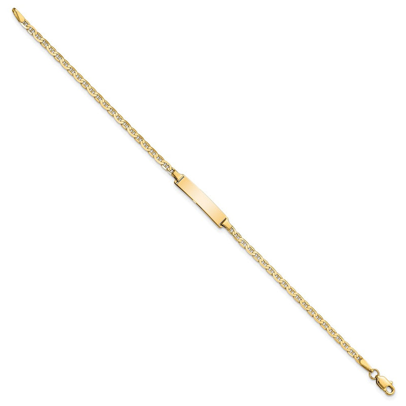 10k Yellow Gold Flat Anchor Link ID Chain Bracelet
