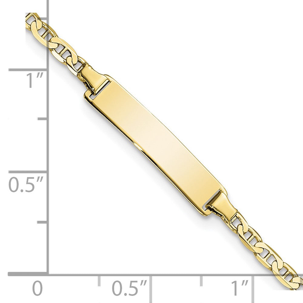 10k Yellow Gold Flat Anchor Link ID Chain Bracelet