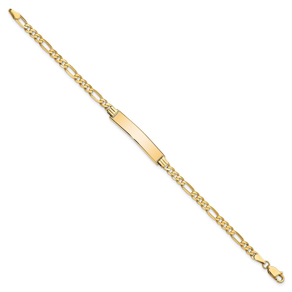 10k Yellow Gold Figaro Link ID Chain Bracelet