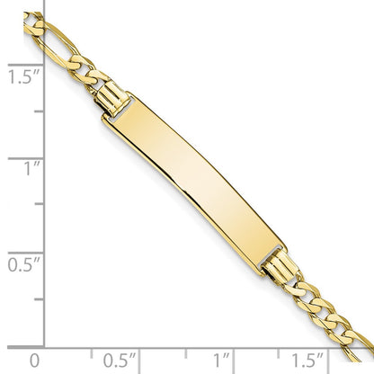 10k Yellow Gold Figaro Link ID Chain Bracelet