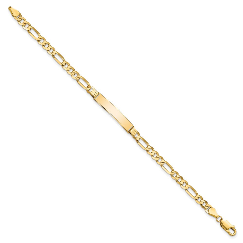 10k Yellow Gold Figaro Link ID Chain Bracelet