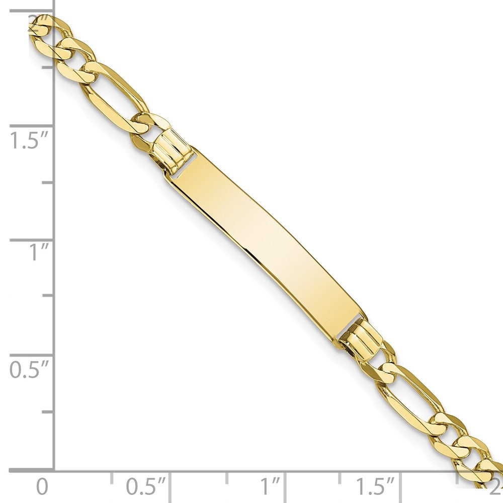 10k Yellow Gold Figaro Link ID Chain Bracelet
