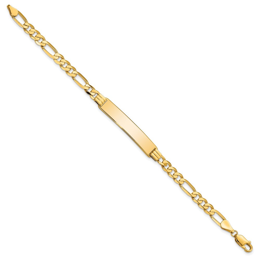 10k Yellow Gold Figaro Link ID Chain Bracelet