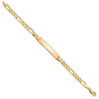10k Yellow Gold Figaro Link ID Chain Bracelet
