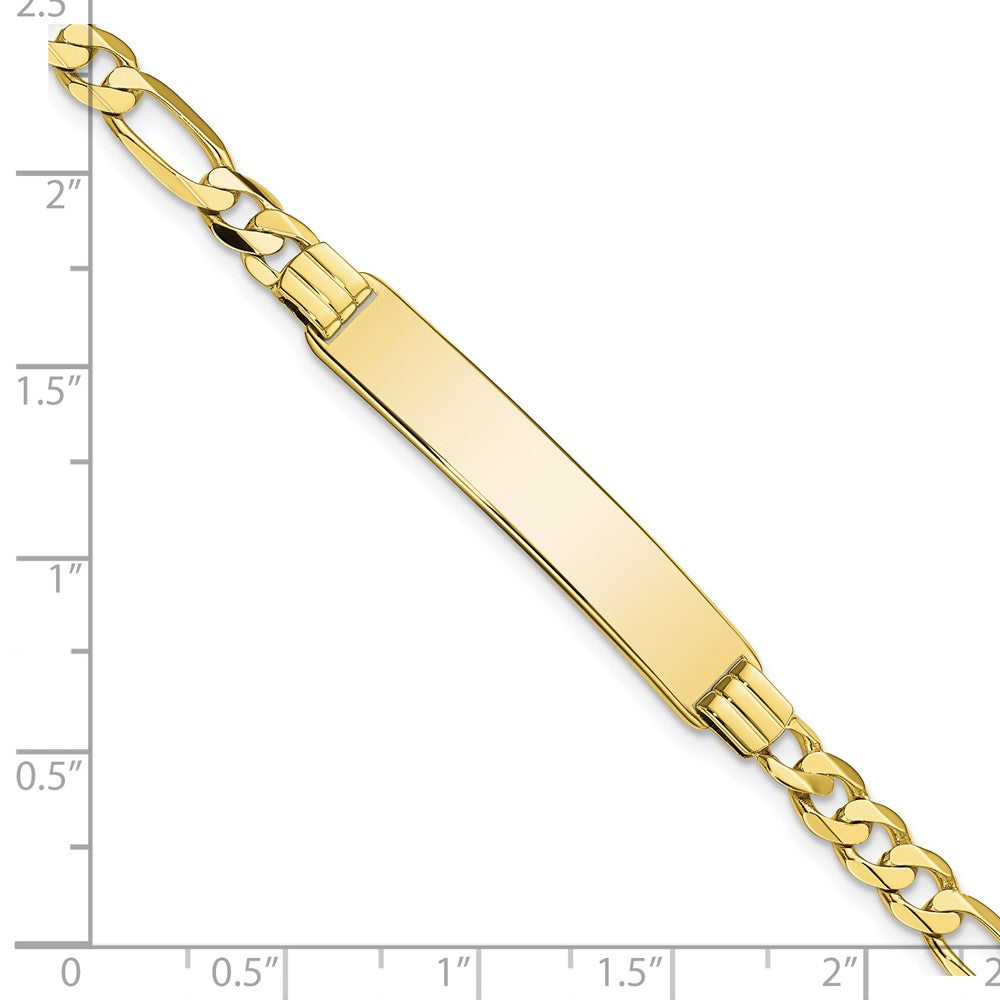 10k Yellow Gold Figaro Link ID Chain Bracelet