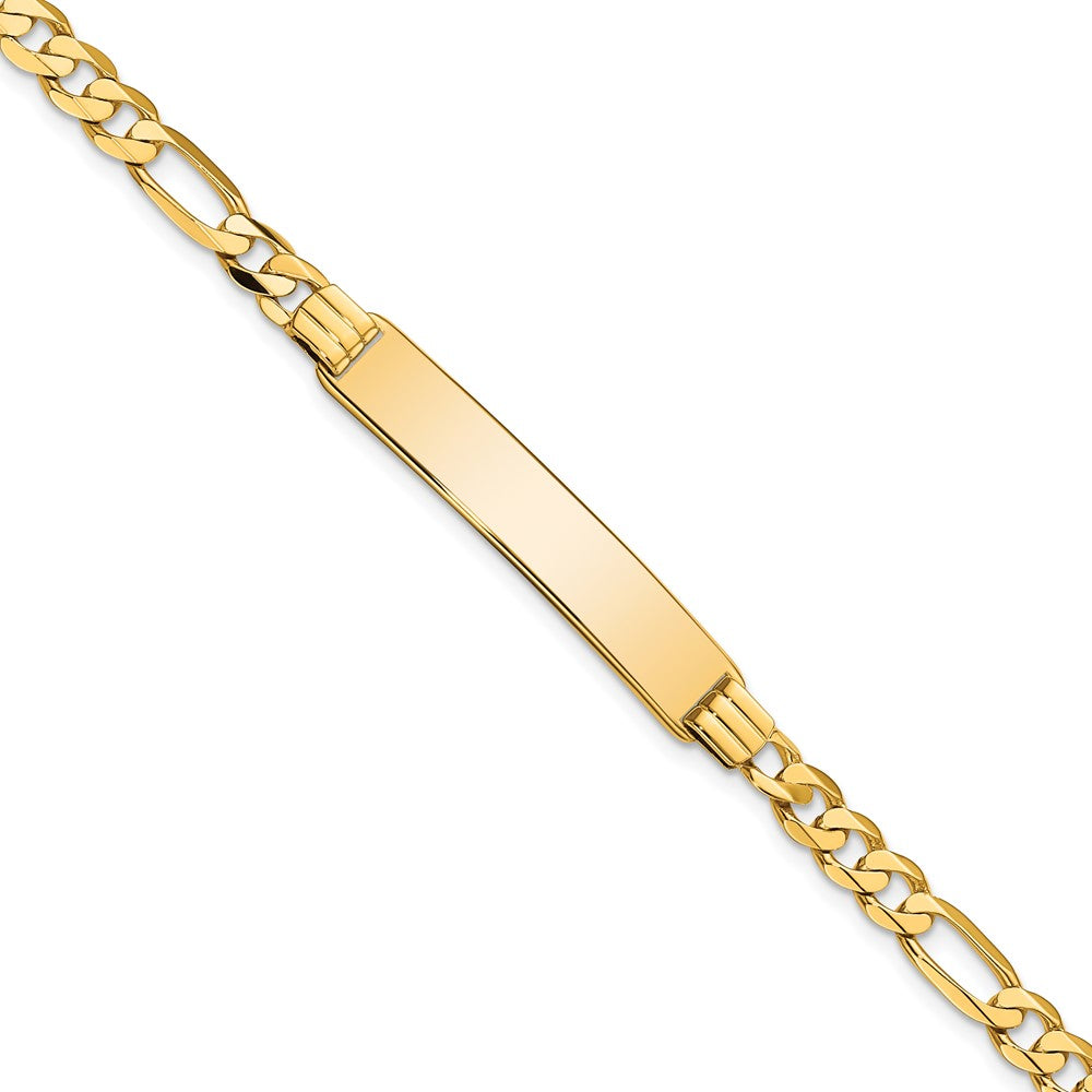 10k Yellow Gold Figaro Link ID Chain Bracelet