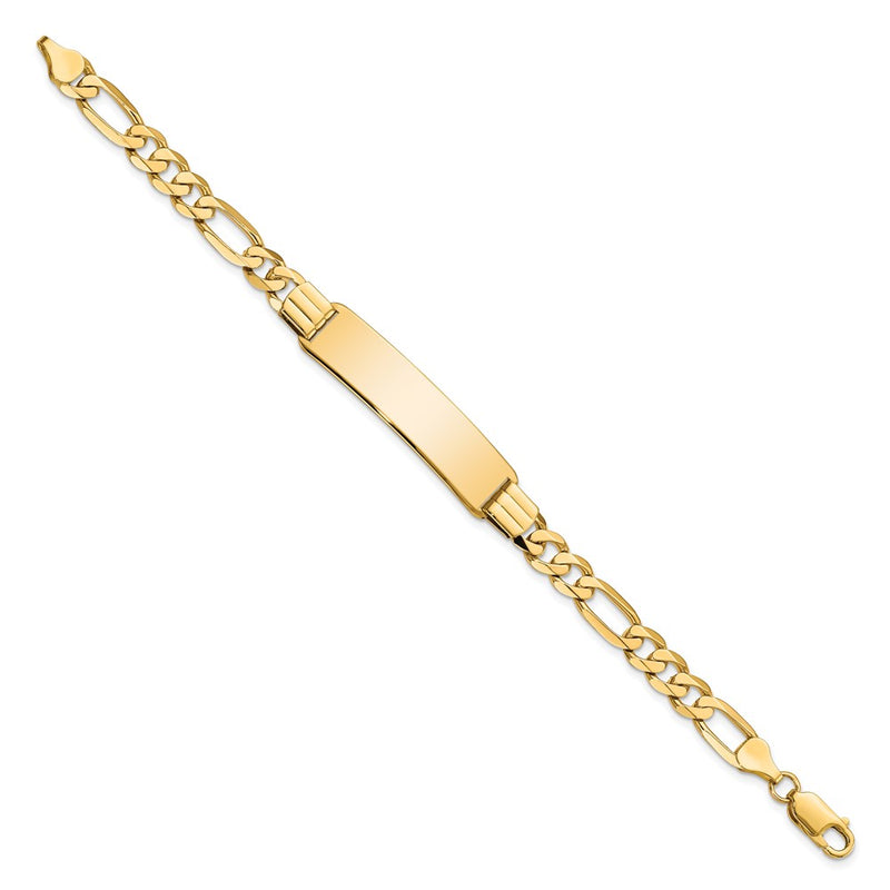 10K Yellow Gold Figaro Link Id Chain Bracelet
