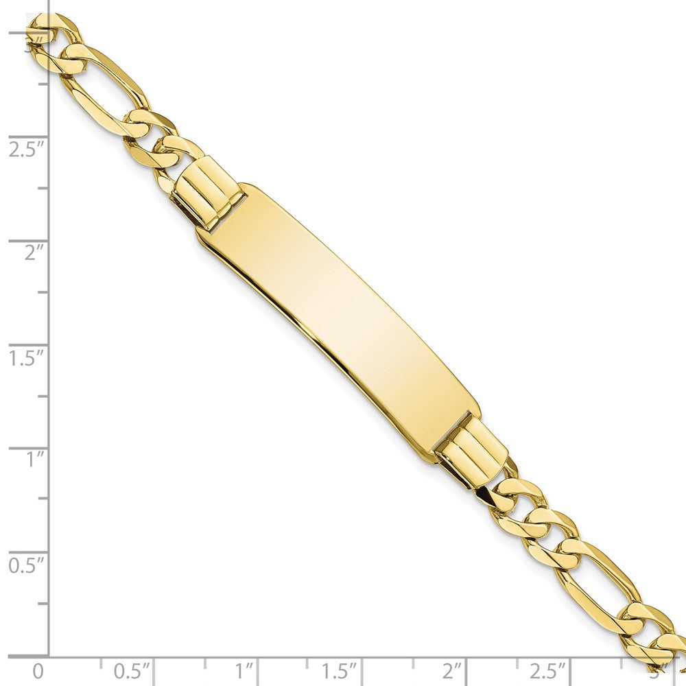 10K Yellow Gold Figaro Link Id Chain Bracelet