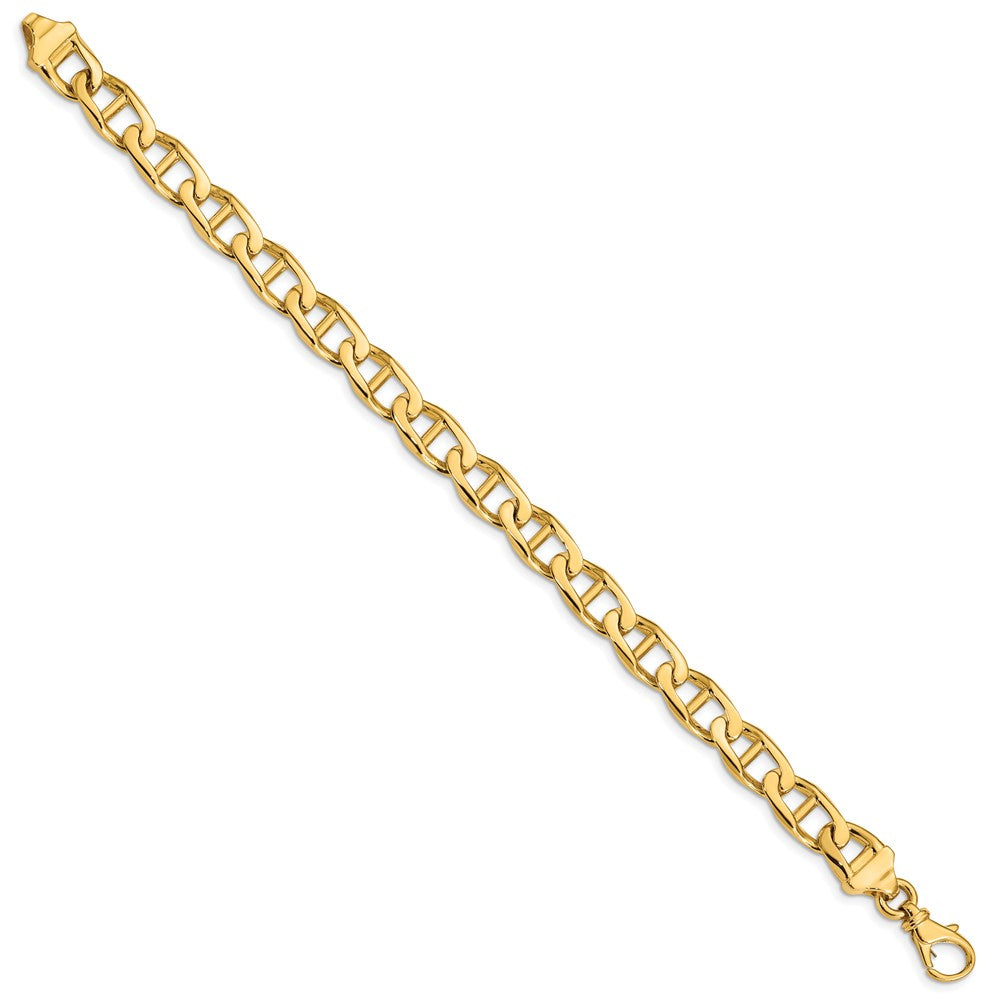 10K Yellow Gold 8.5mm Hand-Polished Anchor Link Chain Bracelet