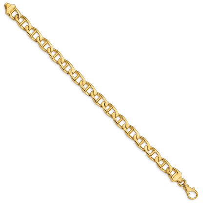 10K Yellow Gold 8.5mm Hand-Polished Anchor Link Chain Bracelet