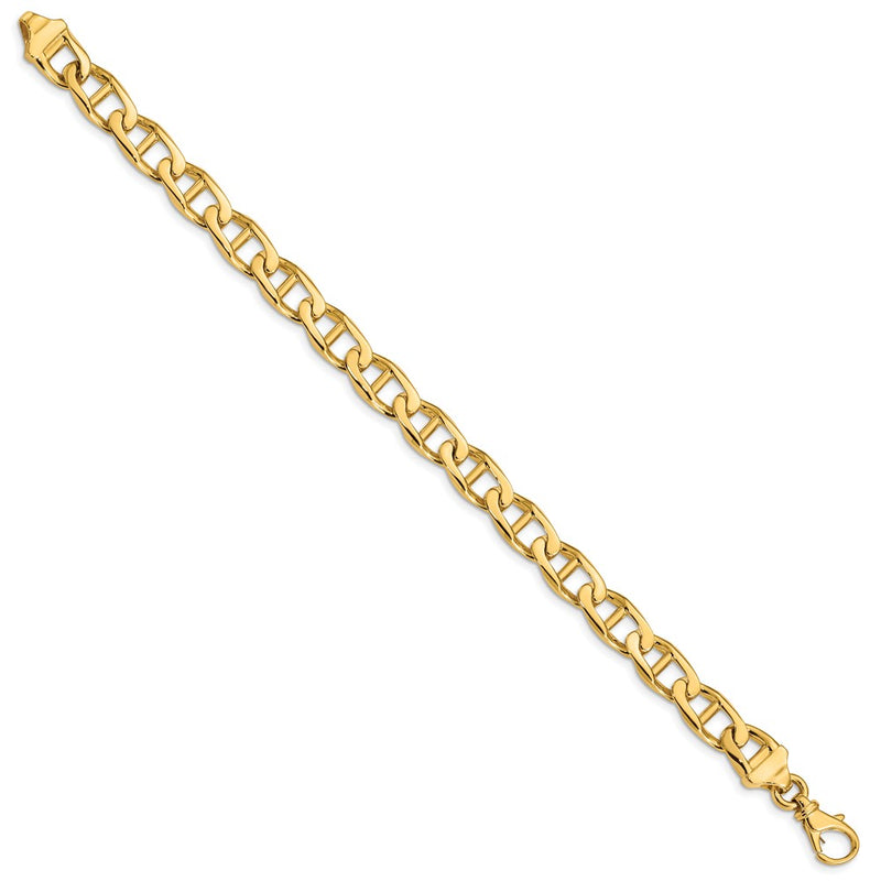 10K Yellow Gold 8.5mm Hand-Polished Anchor Link Chain Bracelet