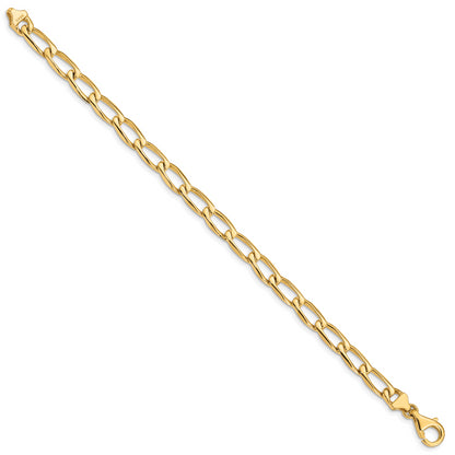 10K Yellow Gold 5.9mm Hand-Polished Open Link Bracelet