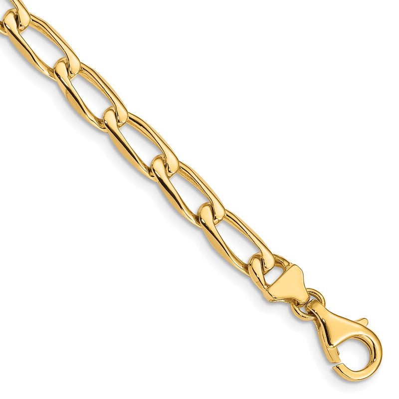 10K Yellow Gold 5.9mm Hand-Polished Open Link Chain Bracelet