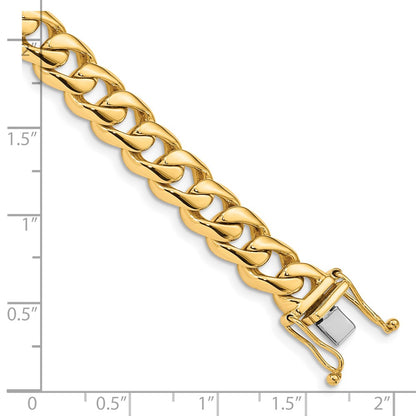 10K Yellow Gold 8.3mm Hand-Polished Rounded Curb Link Chain Bracelet