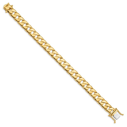 10K Yellow Gold 10.2mm Hand-Polished Fancy Link Chain Bracelet