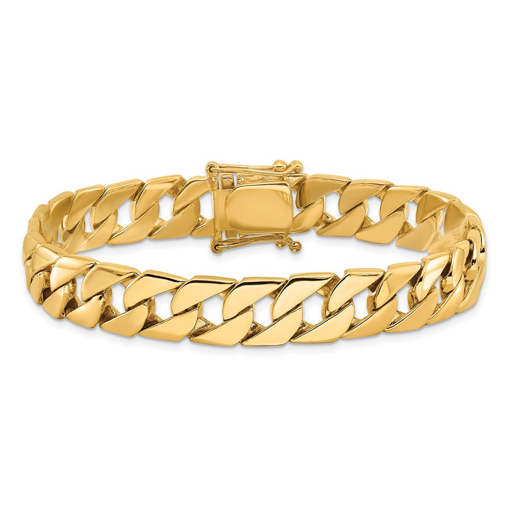 10K Yellow Gold 10.2mm Hand-Polished Fancy Link Chain Bracelet