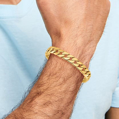 10K Yellow Gold 10.2mm Hand-Polished Fancy Link Bracelet
