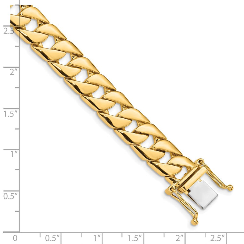 10K Yellow Gold 10.2mm Hand-Polished Fancy Link Chain Bracelet