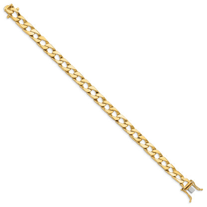 10K Yellow Gold 7.9mm Hand-Polished Fancy Link Bracelet