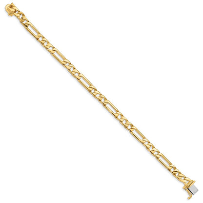 10K Yellow Gold 6mm Hand-Polished Fancy Link Bracelet