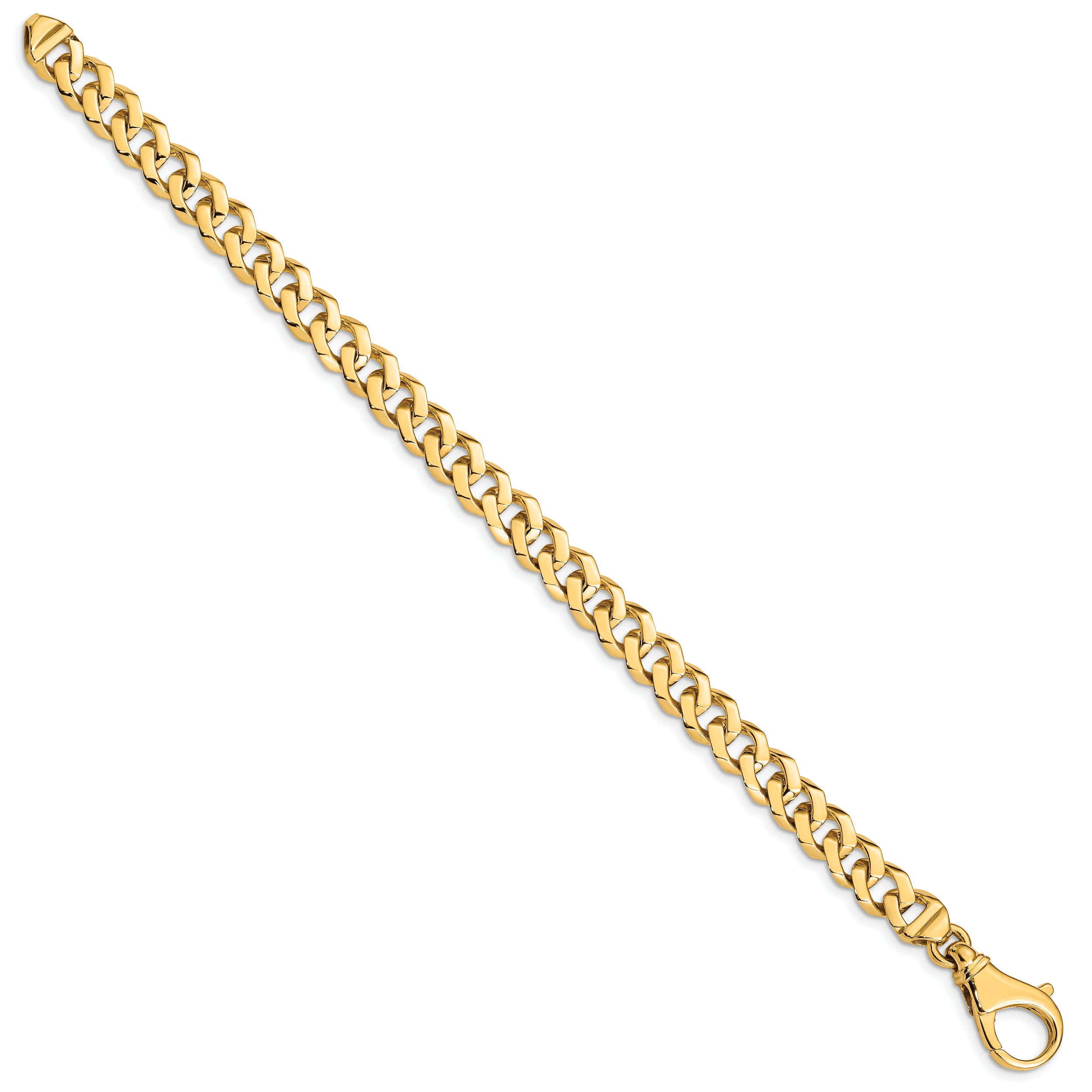 10K Yellow Gold 8mm Hand-Polished Fancy Link Bracelet