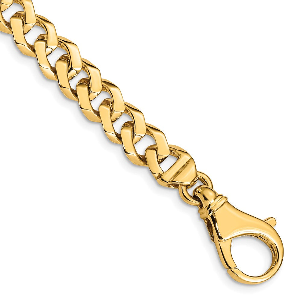 10K Yellow Gold 8mm Hand-Polished Fancy Link Bracelet