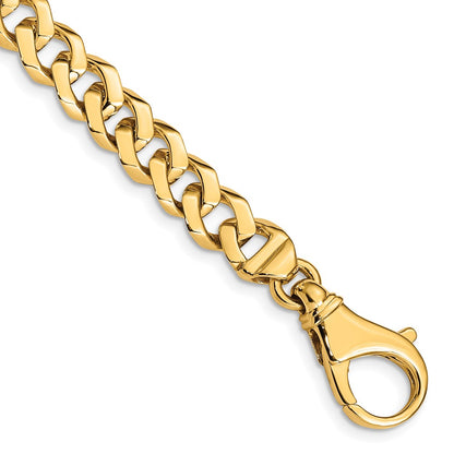 10K Yellow Gold 8mm Hand-Polished Fancy Link Bracelet