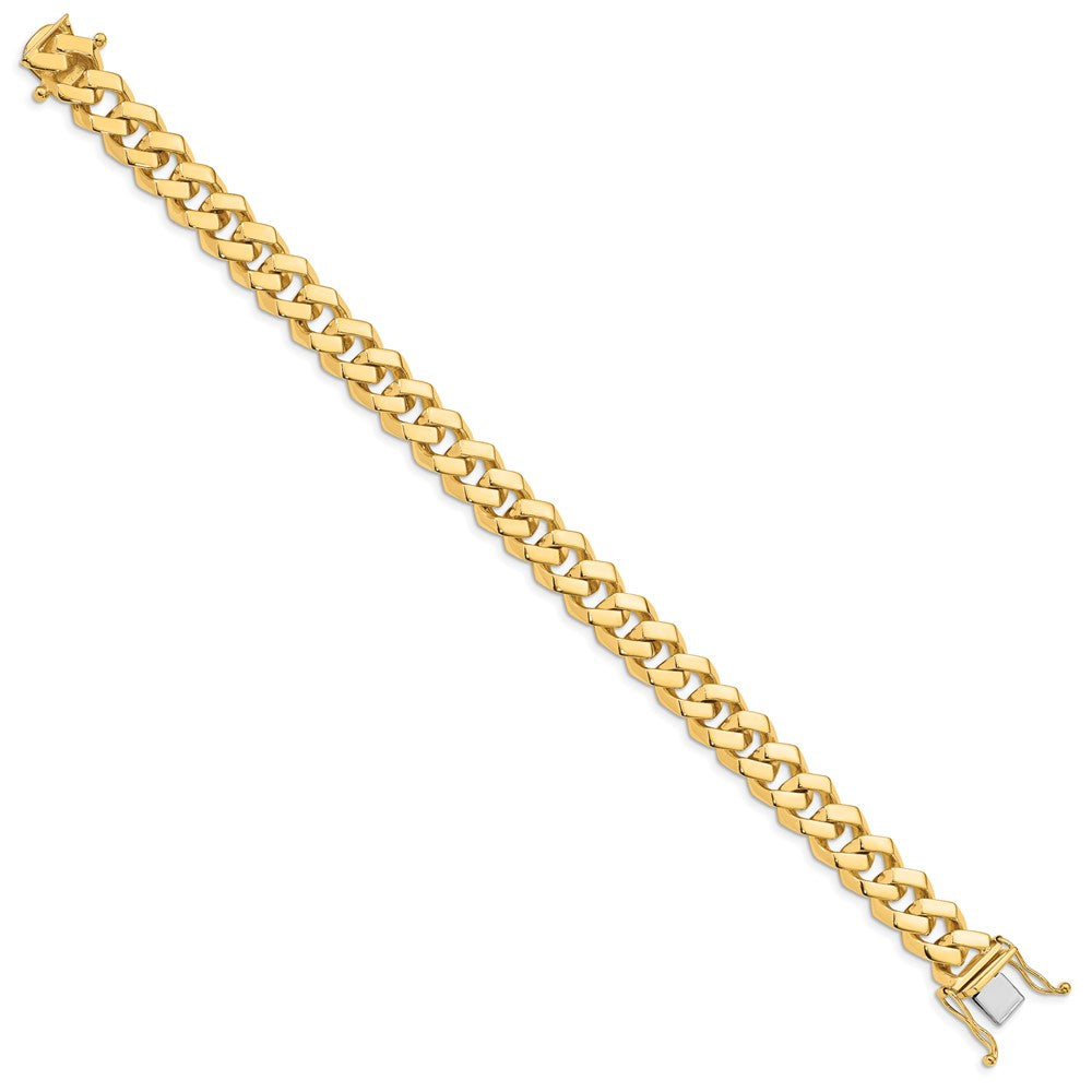 10K Yellow Gold 10mm Hand-Polished Fancy Link Chain Bracelet