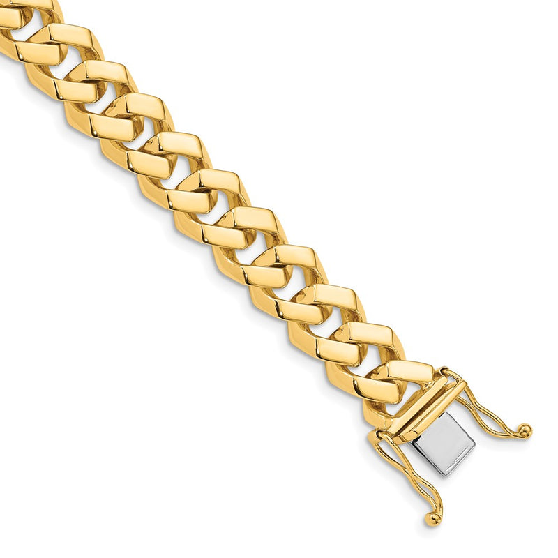 10K Yellow Gold 10mm Hand-Polished Fancy Link Chain Bracelet