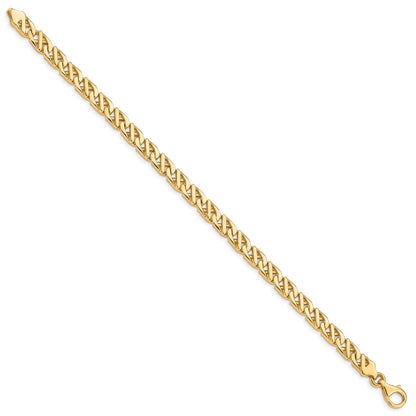 10K Yellow Gold 6.1mm Hand-Polished Fancy Link Bracelet