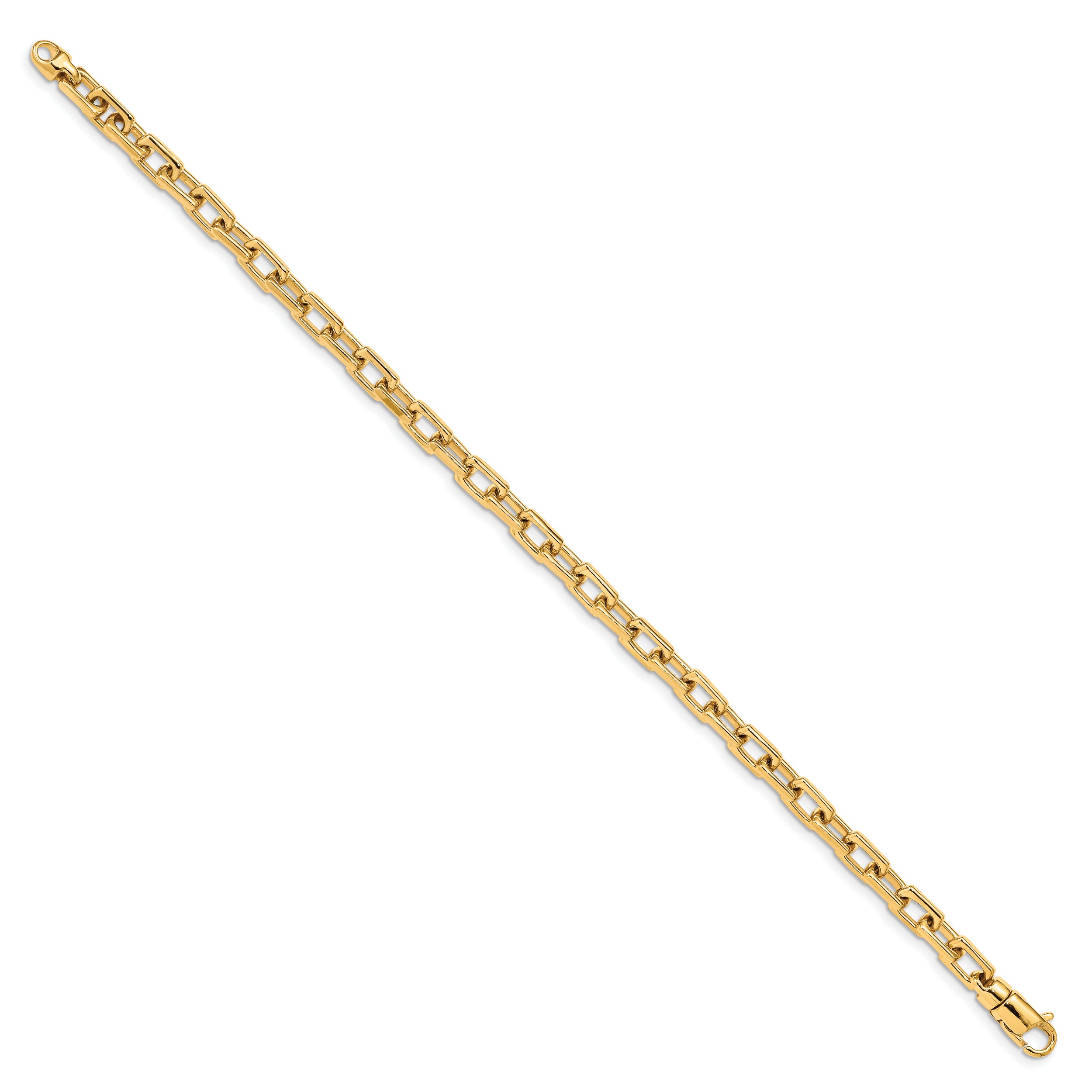 10K Yellow Gold 5mm Hand-Polished Fancy Link Bracelet