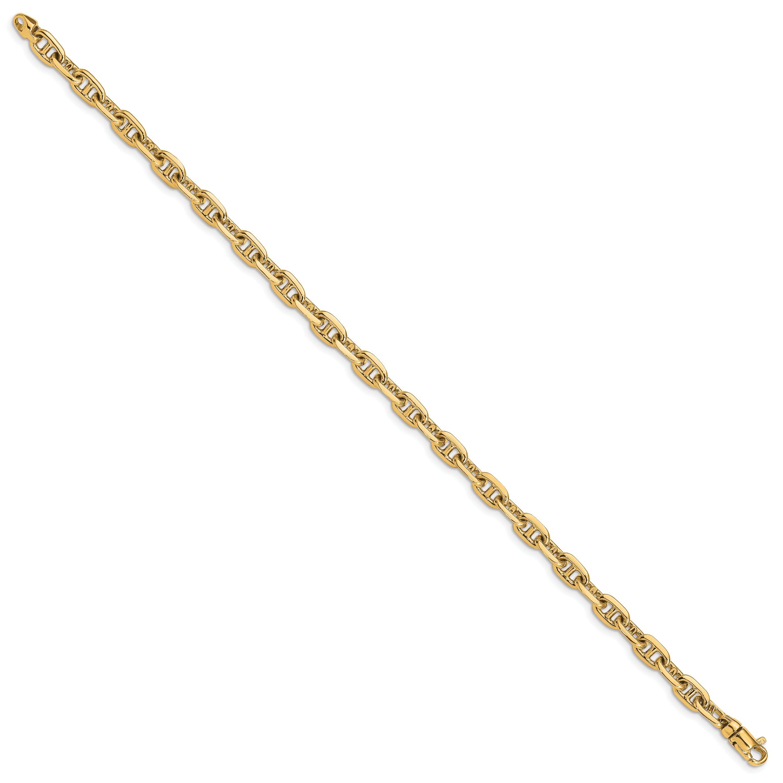 10K Yellow Gold 5.1mm Hand-Polished Fancy Link Bracelet