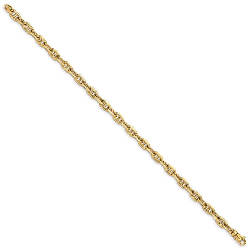10K Yellow Gold 5.1mm Hand-Polished Fancy Link Chain Bracelet