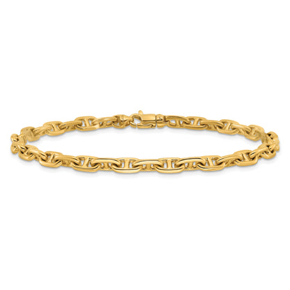 10K Yellow Gold 5.1mm Hand-Polished Fancy Link Bracelet