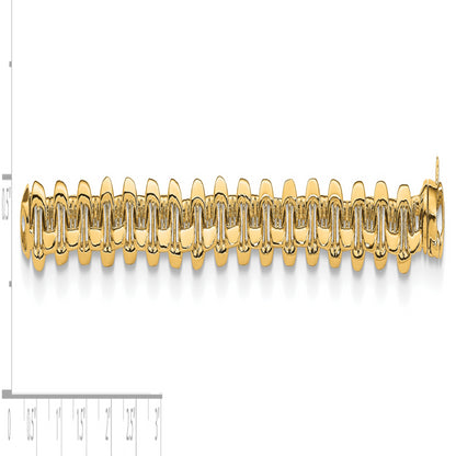 10K Yellow Gold 5.1mm Hand-Polished Fancy Link Bracelet