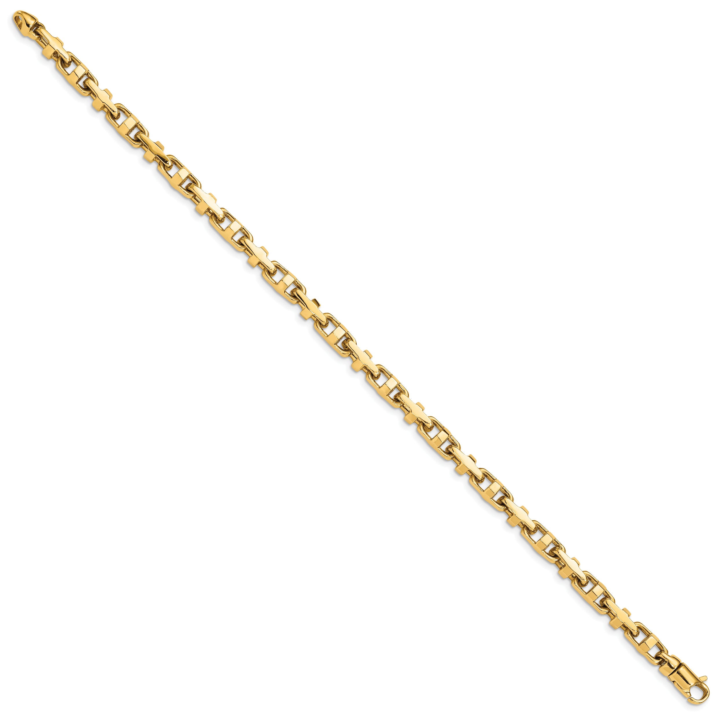 10K Yellow Gold 5mm Hand-Polished Fancy Link Bracelet