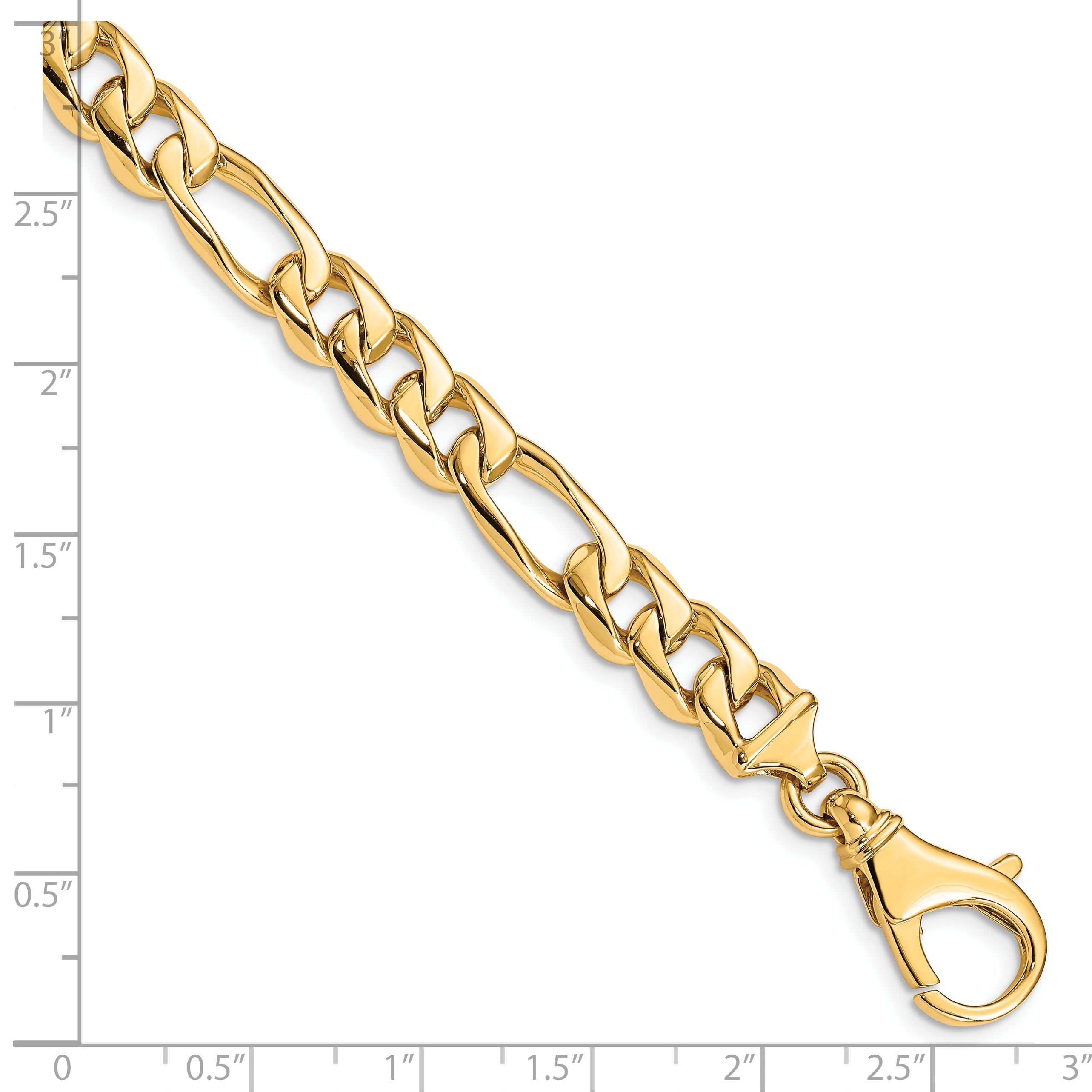 10K Yellow Gold 8.5mm Hand Polished Fancy Link Bracelet
