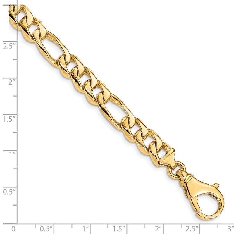 10K Yellow Gold 8.5mm Hand Polished Fancy Link Chain Bracelet