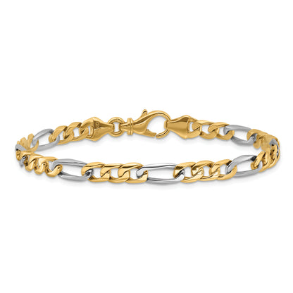 10K Two-Tone 5.8mm Hand Polished Fancy Link Bracelet