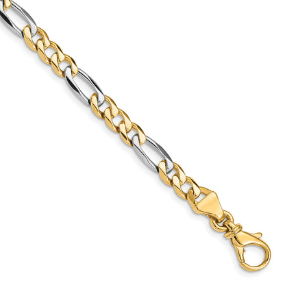 10K Two-Tone 5.8mm Hand Polished Fancy Link Bracelet